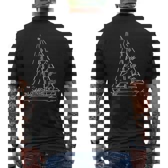 Voilier Impression Poitrineoilier Avec Nom Sail Sur Le Bat T-shirt imprimé au dos - Cadeauxyz