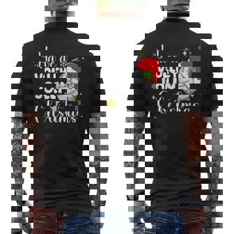 Have a Volley Jolly Christmas Volleyball Player Xmas Sporty Men's Back Print T-Shirt - Monsterry