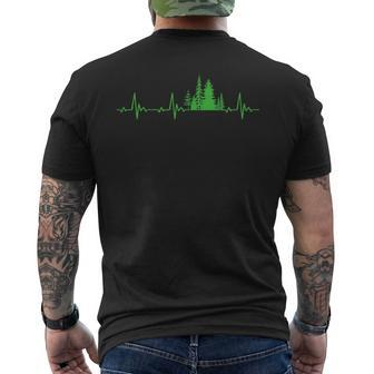 Wald Baum Herzschlag Geschenk Holz Bäume Wandern T-Shirt mit Rückendruck - Geschenkecke