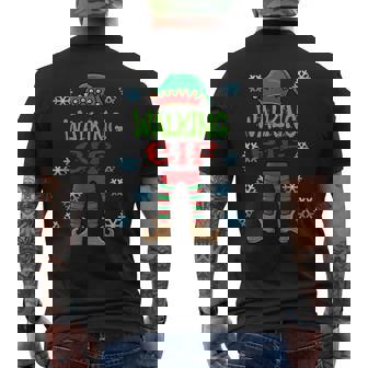Walkers Lazy Christmas Costume Walking Elf Men's Back Print T-Shirt - Monsterry