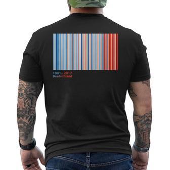 Warmth Stripes Germany Annual Temperatures T-Shirt mit Rückendruck - Geschenkecke