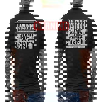 Warning Armed & Crafty Crafting Meme Hot Glue Gun Scissors Men's Back Print T-Shirt - Monsterry