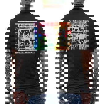 Watercolor Painting Palette Work Of Heart Men's Back Print T-Shirt - Monsterry