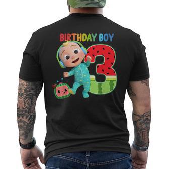 Watermelon Birthday Boy 3 Year Old 3Rd Birthday Family Men's T-shirt Back Print - Thegiftio UK