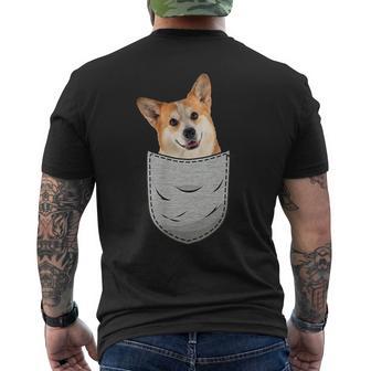 Welsh Corgi Pembroke Chest Pocket For Dog Owners T-Shirt mit Rückendruck - Geschenkecke