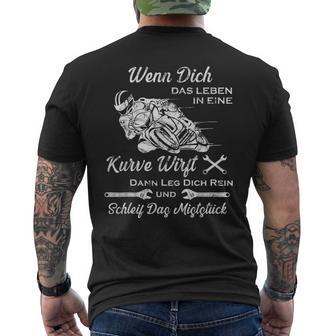 Wenn Dich Das Leben In Ein Kurve Throw T-Shirt mit Rückendruck - Geschenkecke