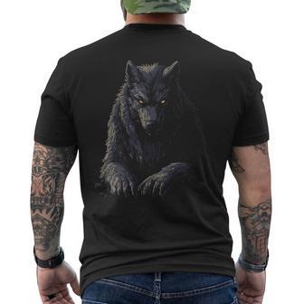 Werewolf Mythical Motif Fantasy Illustration Werewolf T-Shirt mit Rückendruck - Geschenkecke