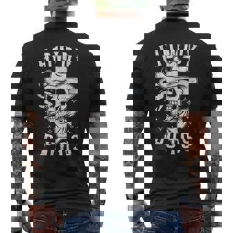 Western Cowboy Skull Hola Howdy Putos Spanish Slang Men's T-shirt Back Print | Mazezy