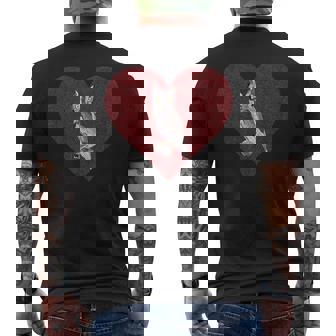 Western Screech-Owl Valentines Day Bird Love Fingerprint Men's Back Print T-Shirt - Monsterry