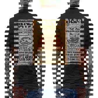 Western Trap Shooting Costume Wanted Evil Clay Pigeon Men's Back Print T-Shirt - Monsterry