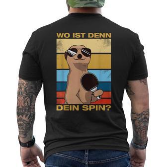 Where's Dein Spin Table Tennis Table Tennis Player T-Shirt mit Rückendruck - Geschenkecke