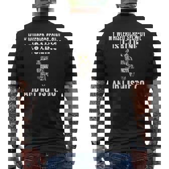 My Whiskered Screech-Owl Is Calling And i Must Go Bird Men's Back Print T-Shirt - Monsterry