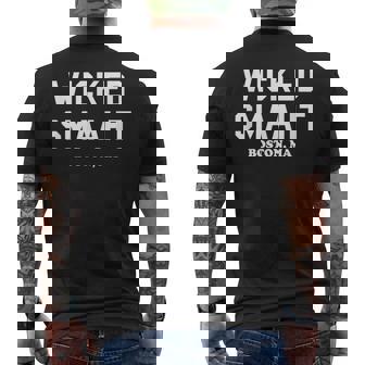 Wicked Smaaht Boston MA Boston Men's Back Print T-Shirt - Monsterry