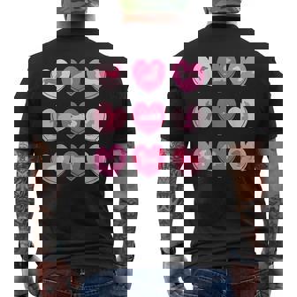 Wiener Dog Dachshund Hearts Candy Valentines Day Dog Lover Men's Back Print T-Shirt - Monsterry