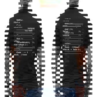 Wild Rice Thanksgiving Nutritional Fact Premium Men's Back Print T-Shirt - Monsterry