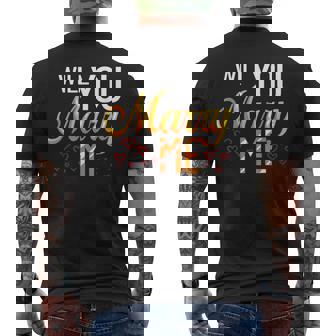 Will You Marry Me Ideas Sign Marriage Proposal Wedding Men's Back Print T-Shirt - Monsterry