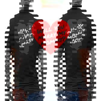 Will You Marry My Mommy Marriage Proposal Men's Back Print T-Shirt - Monsterry