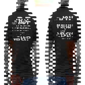 Will Trade My Brother For V-Bucks Video Game Player Men's Back Print T-Shirt - Monsterry