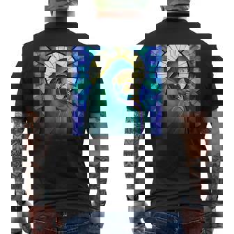 Window Abstract Jesus Christian Men's Back Print T-Shirt - Monsterry