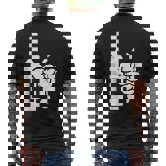 Wine Bottle Grapes Tank Top Men's Back Print T-Shirt - Monsterry