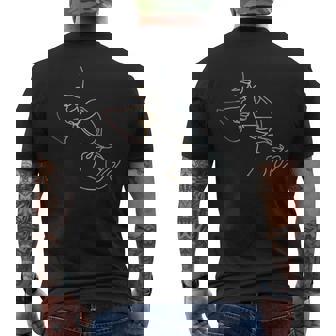 Wine Sommelier Line Art Retro Style Vintage Men's Back Print T-Shirt - Monsterry