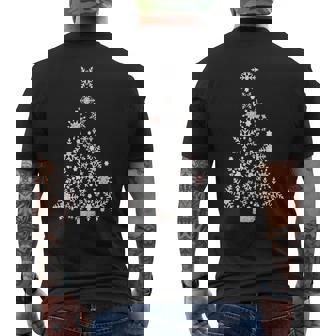 Winter Snowflake Christmas Tree Men's Back Print T-Shirt - Monsterry