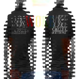 Woke Just Means You Give A Damn About Other People Pride Men's T-shirt Back Print - Monsterry