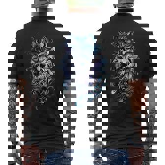 Wolf Wildlife Nature Colorful Wolf Men's T-shirt Back Print - Monsterry