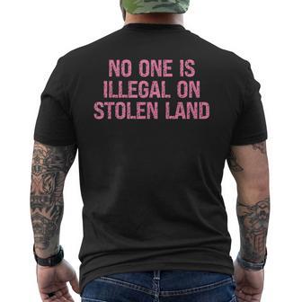 Women's No One Is Illegal On Stolen Land Men's T-shirt Back Print - Thegiftio UK