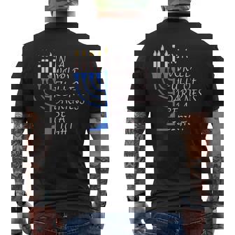 In A World Full Of Darkness Be A Light Hanukkah Menorah Men's T-shirt Back Print | Mazezy
