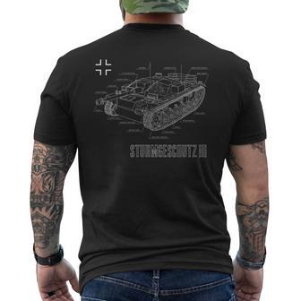 World War 2 Army German Tank Stug Iii Blue Pause T-Shirt mit Rückendruck - Geschenkecke