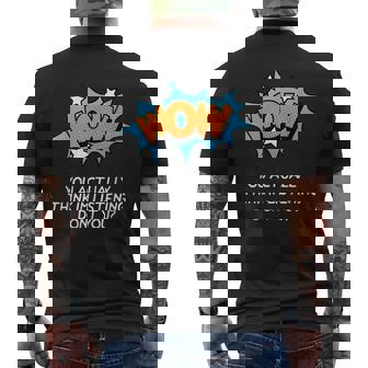 Wow You Actually Think Im Listening Dont You Funny Sarcastic Men's Back Print T-Shirt - Monsterry