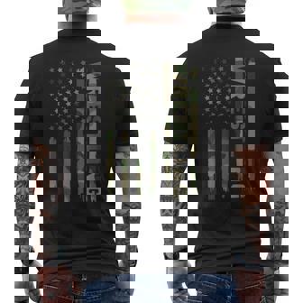 Wrestling American Flag Camo Wrestler Men's T-shirt Back Print - Thegiftio UK