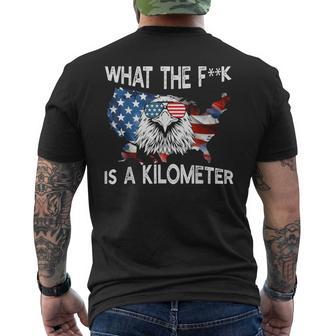 Wtf What The Is A Kilometer George Washington 4Th Of July T-Shirt mit Rückendruck - Geschenkecke