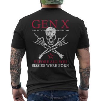 X Generation Before All You Sissie Were Born Skull Rock Hand Men's T-shirt Back Print - Thegiftio UK