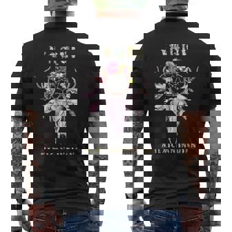 Yaqui Mexican Indian Tribe BOHO Floral Skull Retro Men's Back Print T-Shirt - Monsterry
