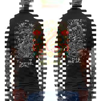 Year Of The Snake Chinese Traditional Lunar Zodiac Year 2025 Men's T-shirt Back Print - Thegiftio
