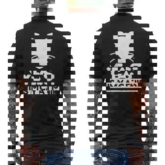 Yeast Lover Cute Cat Men's Back Print T-Shirt - Monsterry