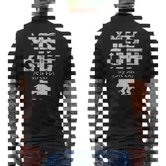 Yes Chef Vintage Restaurant Cooking Saying Say It Back Men's T-shirt Back Print - Thegiftio UK