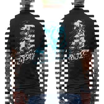 Yeti To Play Bigfoot Ice Hockey Sport Sasquatch Skate Men's Back Print T-Shirt - Monsterry