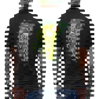 Zombie Pizza Slice Humor Style Men's Back Print T-Shirt - Monsterry