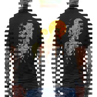 Zombie Unicorn Hunting Skeleton Halloween Hunter Gun Lover Men's Back Print T-Shirt - Monsterry