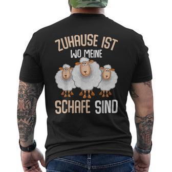 Zuhause Ist Wo Meine Sheep Home Is Where My Sheep T-Shirt mit Rückendruck - Geschenkecke