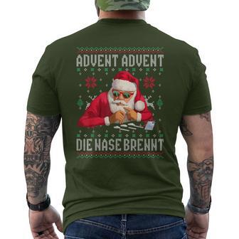 Advent Advent The Nose Burns X Xmas Christmas Santa T-Shirt mit Rückendruck - Geschenkecke