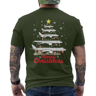 Aeroplane Christmas Tree Merry Christmas Most Likely Pilot T-Shirt mit Rückendruck - Geschenkecke