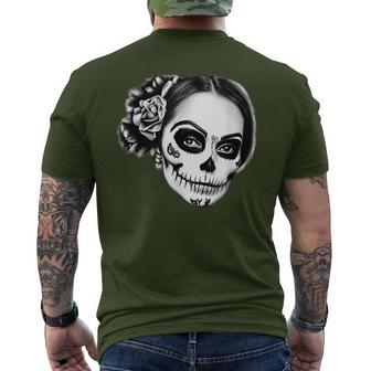 Beautiful La Catrina Santa Muerte Mexican T-Shirt mit Rückendruck - Geschenkecke