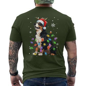 Bernese Mountain Dog Christmas Jumper Xmas Lights T-Shirt mit Rückendruck - Geschenkecke