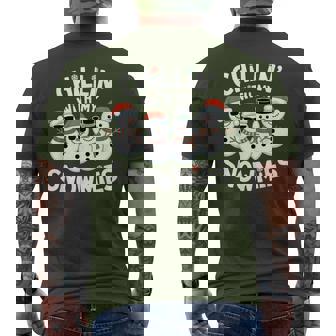 Chillin’ With My Snowmies Christmas Snowman Men's T-shirt Back Print - Seseable