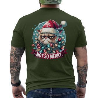 Christmas Cat Not So Merry Cat T-Shirt mit Rückendruck - Geschenkecke
