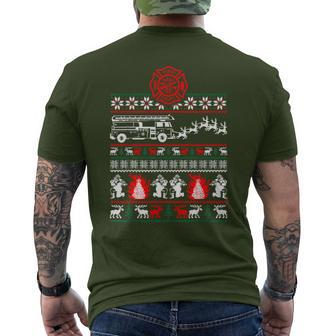 Christmas Fireman Fire Brigade Ugly Christmas T-Shirt mit Rückendruck - Geschenkecke